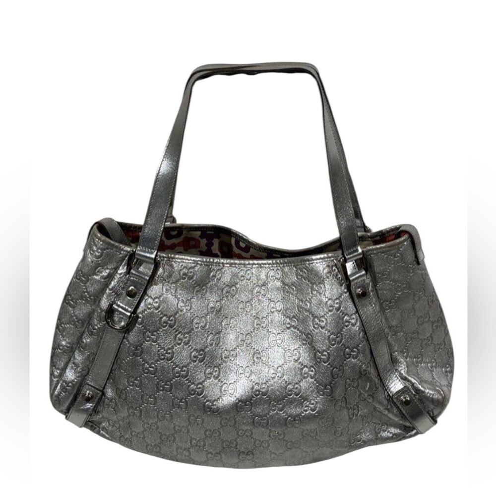 Gucci GG Signature Medium Abbey Silver Shoulder Bag - Picture 2 of 6